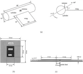 Figure 1 Conformal antennas embedded in a dielectric medium situated on a large platform