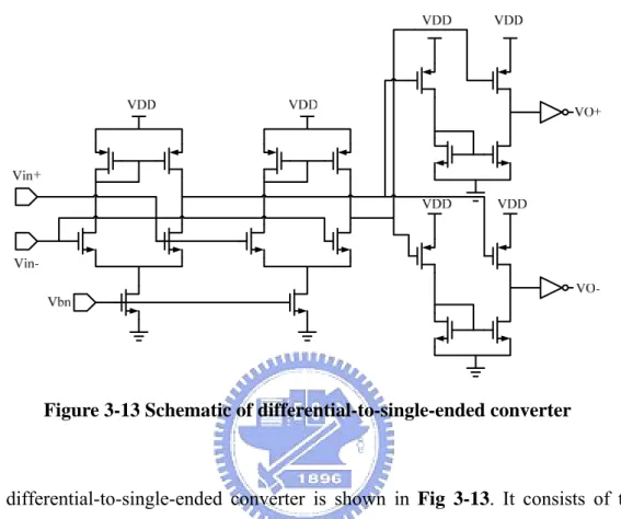 Figure 3-13 Schematic of differential-to-single-ended converter 