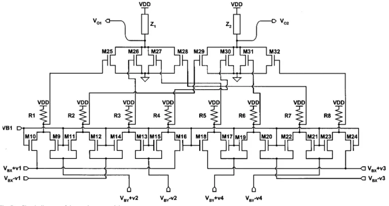 Fig. 7. Circuit diagram of the quadrature modulator.