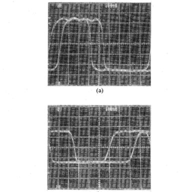 Fig. 11. Measured characteristic waveforms of the fabricated PN MDL inverters with (a) V~~ = 5 V, and (b) V~~ = 3 V.
