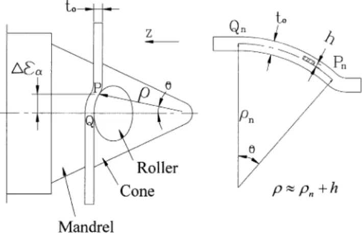 Fig. 3. Radial view of roller/blank contact.