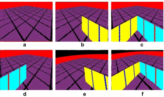 Fig. 13. Unwarped images of Fig. 10 from 4 side views. (a–d) Results using the proposed method with the same T and R as those for yielding Fig