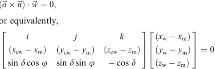 Fig. 8. The co-planar vectors and the cross product.