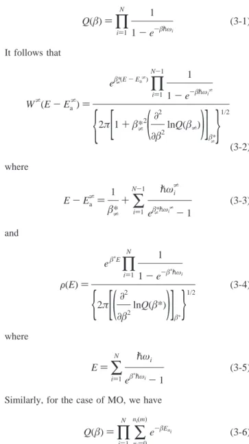 TABLE 1: Comparison of the Evaluation of W(E) by the Exact and the Saddle-Point Method Results of the HO and