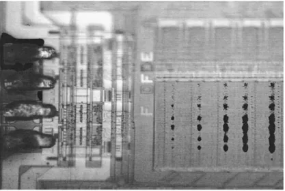 Fig. 3. Layout (fraction) of the internal circuits corresponding to hot spots of Fig. 2.