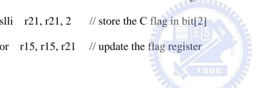 Table  4.    Frequency  of  instructions  that  update  condition  flags  in  the  EEMBC  benchmark
