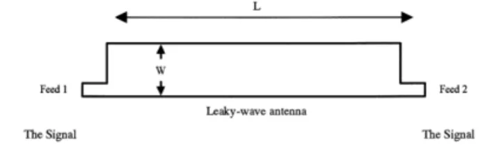 Figure 1 Simple two-feeding microstrip-line leaky-wave antenna