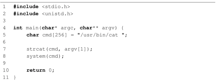 Figure 5: An example with command injection vulnerability. 