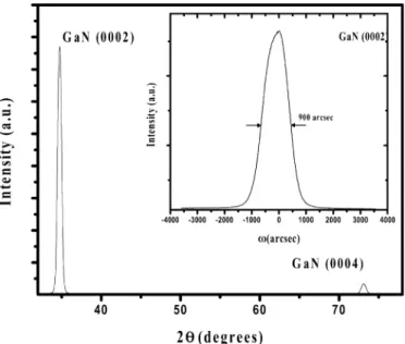 Fig. 1. Typical optical emission spectrum of nitrogen rf-plasma. Dominant emission peaks at 740, 820, and 860 nm indicate that significant amount of atomic nitrogen is produced.