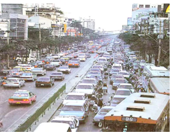 Fig. 1. Erratic motorcyclists in urban mixed traffic.