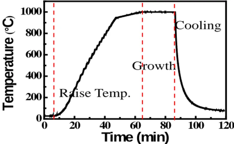 Figure 1. Stages of the graphene growth procedure. 