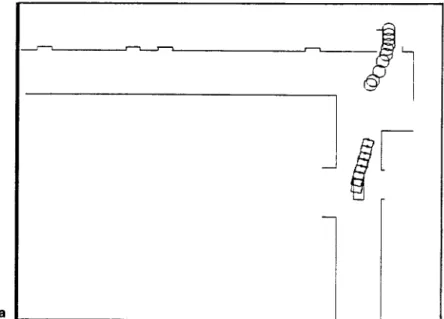 Figure 9.  Continuous trajectories of the ALV navigation and the obstacle movement of  Figure 8