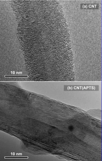 Figure 5 shows the Raman spectra of CNTs and GAC. It is obvious that there are two sharp peaks located at ∼1350 and ∼1580 cm -1 