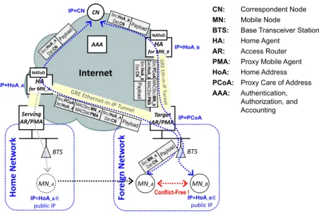 Fig. 3 The architecture of PMIPv4 with NAToD support