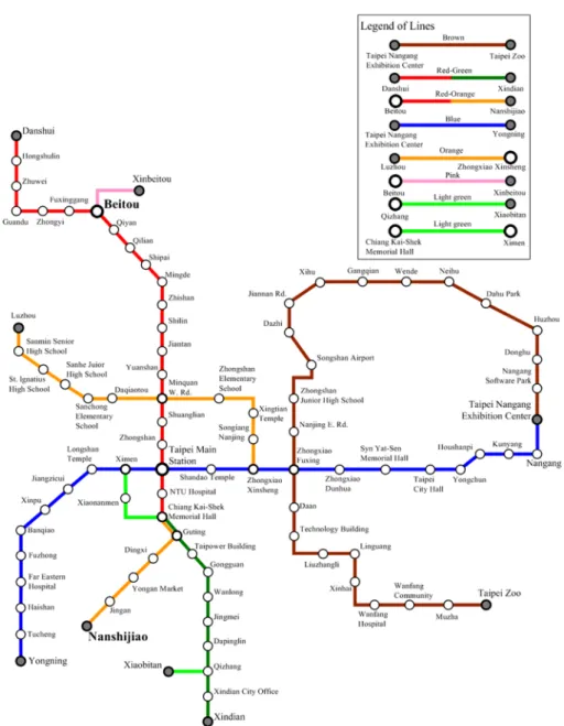Fig. 4 Taipei MRT network as of 2011