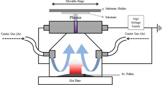 Figure 1. Schematic diagram of the atmosphere pressure plasma deposition system. 