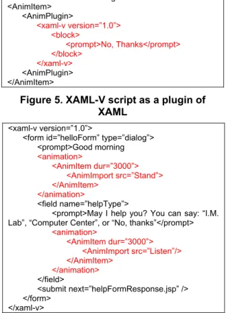 Figure 5. XAML-V script as a plugin of  XAML 