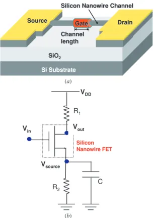 Figure 1. (a) Plot of studied silicon nanowire field effect transistors,