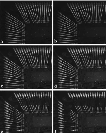 Fig. 7 Images of the bonding wire under different lighting angles.