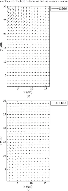 Fig. 11. Field uniformity of a selected test area between the center septum and the sidewall (Area 3)