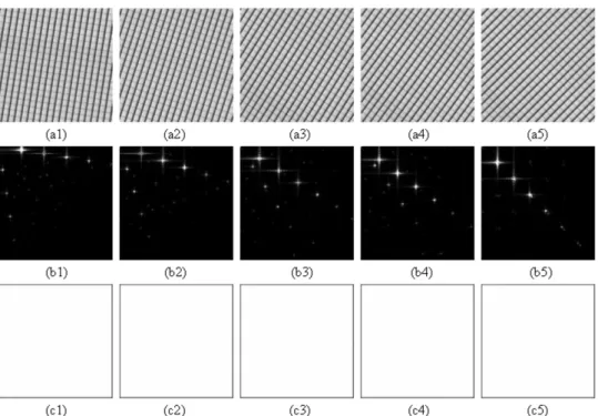 Figure 14. (a1)–(a5) are obtained by rotating Figure 7(a1) by 9  , 18  , 27  , 36  , and 45  , respectively;