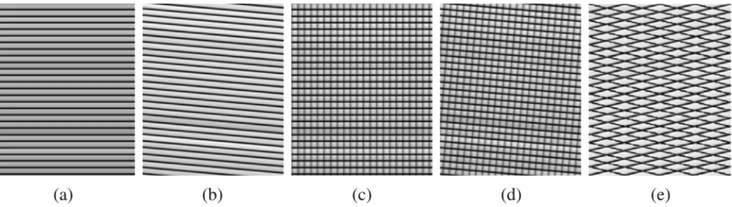 Fig. 2 Artificial images with different linear primitives