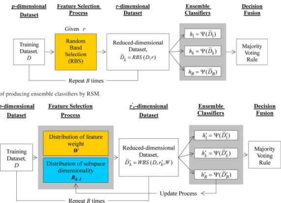Fig. 1. Framework of producing ensemble classifiers by RSM.
