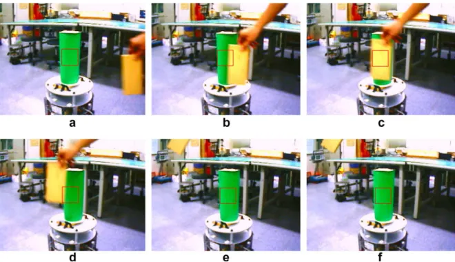 Fig. 10. Experimental results of tracking a moving target when it is temporarily fully occluded