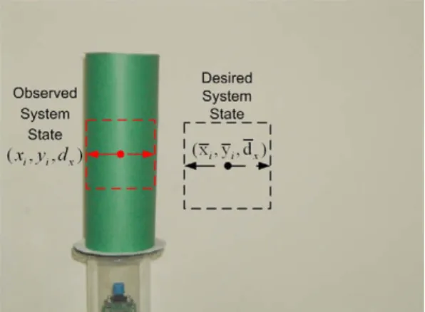Fig. 3. The deﬁnition of observed and desired system states in the image plane.