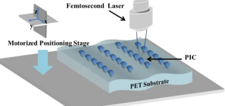 Fig. 2. The fabrication process of pre-designed PIC structure. 