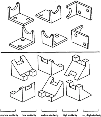 Fig. 4. Workpieces represented in  six  isometric views for comparison. 
