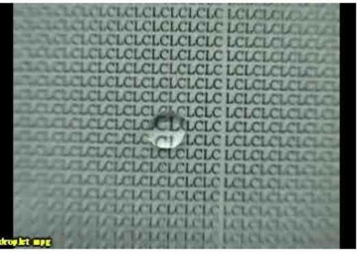 Fig. 7. The top view of water droplet on a LC/polymer composite film under squared pulsed  voltage (200 V rms ) with 600 ms time duration