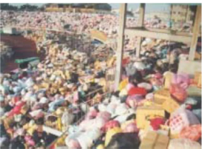 Fig. 3. Illustration of relief over-supply conditions at refuge centers.
