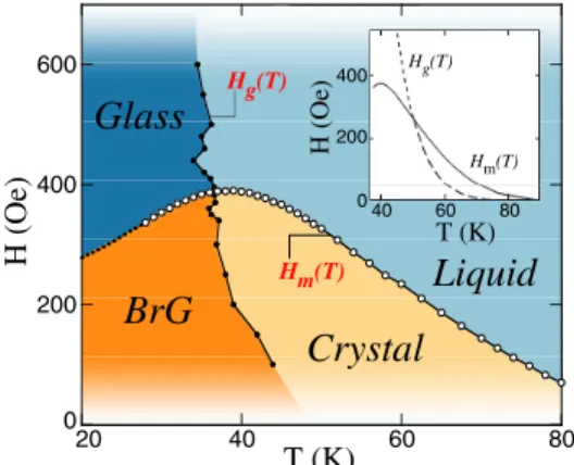 FIG. 3 (color online). Local induction BT, measured along temperature sweeps while shaking