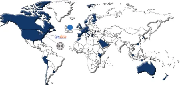 圖 3： 各國與國際組織之開放資料網站  (Data.gov, 2012)  資 料 來 源 ： International Open Data Sites. 