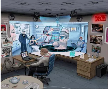 圖 3-13 空間性的顯示(Spatial Displays)  (資料來源：Office of the Future 計畫網站) 