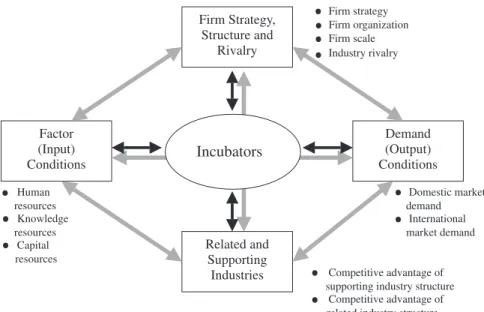 Figure 1.A model of the interaction between incubators and industrial clusters.