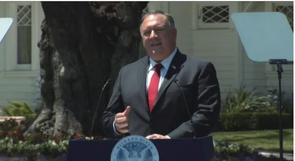 Figure 4. Secretary Michael R. Pompeo Delivers a Speech on China Policy Source: Michael R