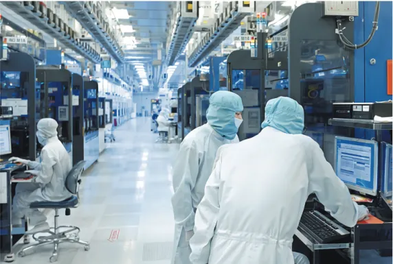 Figure 2. Employees Monitor the Production of 300-millimeter Wafers at SK Hynix’s Factory in Icheon, Gyeonggi