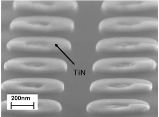 Figure 7. SEM image of the programmable via region of the final device.