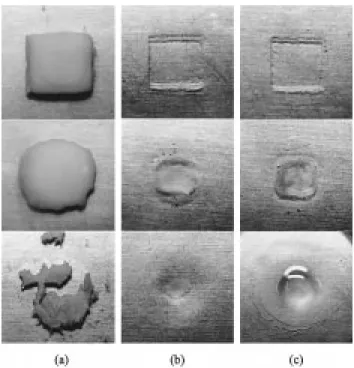 Fig. 2. Comparison of solubility of (a) ABS in acetone, (b) PC in chloroform, and (c) PMMA in chloroform