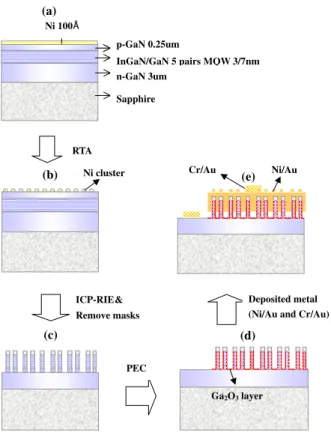 Figure 1. Schematic illustration of InGaN/GaN MQW nanorod LED