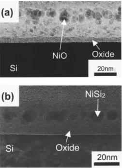 Figure 2 shows typical bright-field, cross-sectional TEM images. In Fig. 2共a兲, a sample after 800 °C dry oxidation is shown