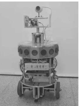 Fig. 1. Experimental mobile robot developed in the Intelligent System Control Integration (ISCI) laboratory at National Chiao Tung University.