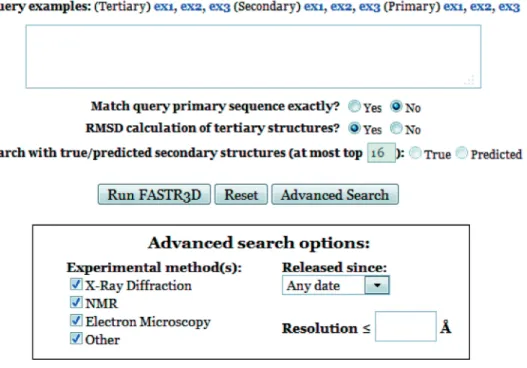 Figure 2. The web interface of FASTR3D.