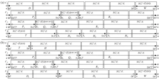 Figure 4. Mutually independent Hamiltonian cycles in SG 6 − F with |F | = 1 for Case 2 of Lemma 10.