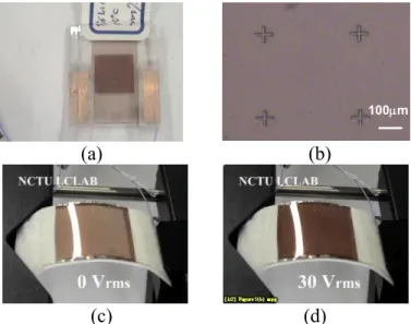 Fig. 5. (a)A single pixel polarizer-free reflective LCD using the dye-doped LC gels in glass substrates