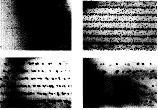 Fig.  4.  Bright-field  TEM  images  of  Si  d-doped  LT  GaAs  annealed  at  (a)  600,  (h)  700,  (c)  800,  and  (d)  900°C  for  10  min