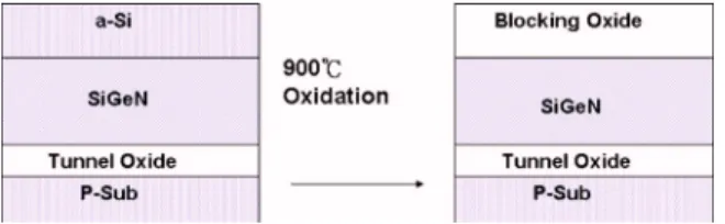 Figure 1 exhibits the process flow in this work. First, a 5 nm thick thermal oxide was grown as the tunnel oxide on