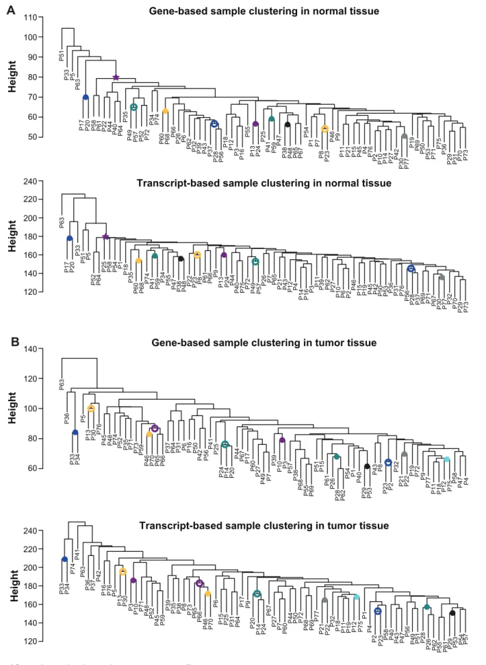 Figure 1 Patient clustering based on gene/transcript expression profiles.